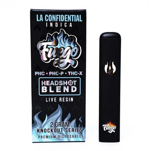 Fuego 2g Disposable Head Shot Blend LA Confidential Indica - Best Wholesale  Smoke Shop in USA